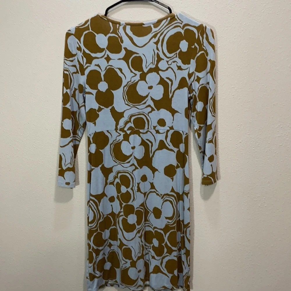 Boden‎ embellished neck jersey dress tunic blue brown